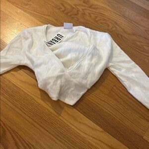 Urban Outfitters Cream Wrap Top